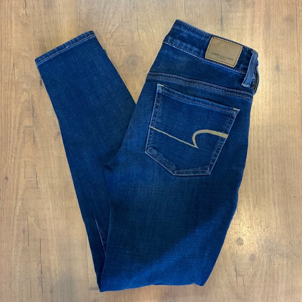 American Eagle Super Super Stretch X4 Skinny Dark Wash Jeans
